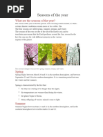 Seasons and Months in South Africa | PDF | South Africa