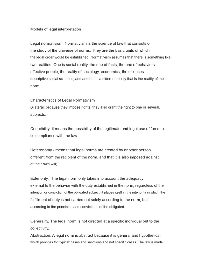Legal Interpretation Models Explained | PDF | Philosophical Realism ...