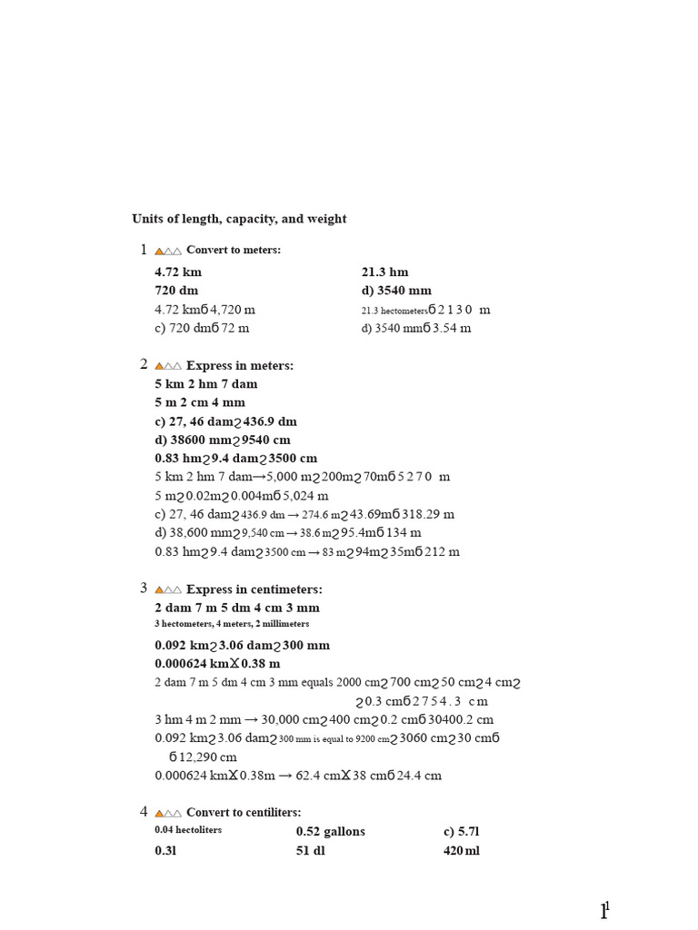 Unit Conversion Guide: Length, Weight, Volume | PDF | Volume | Litre