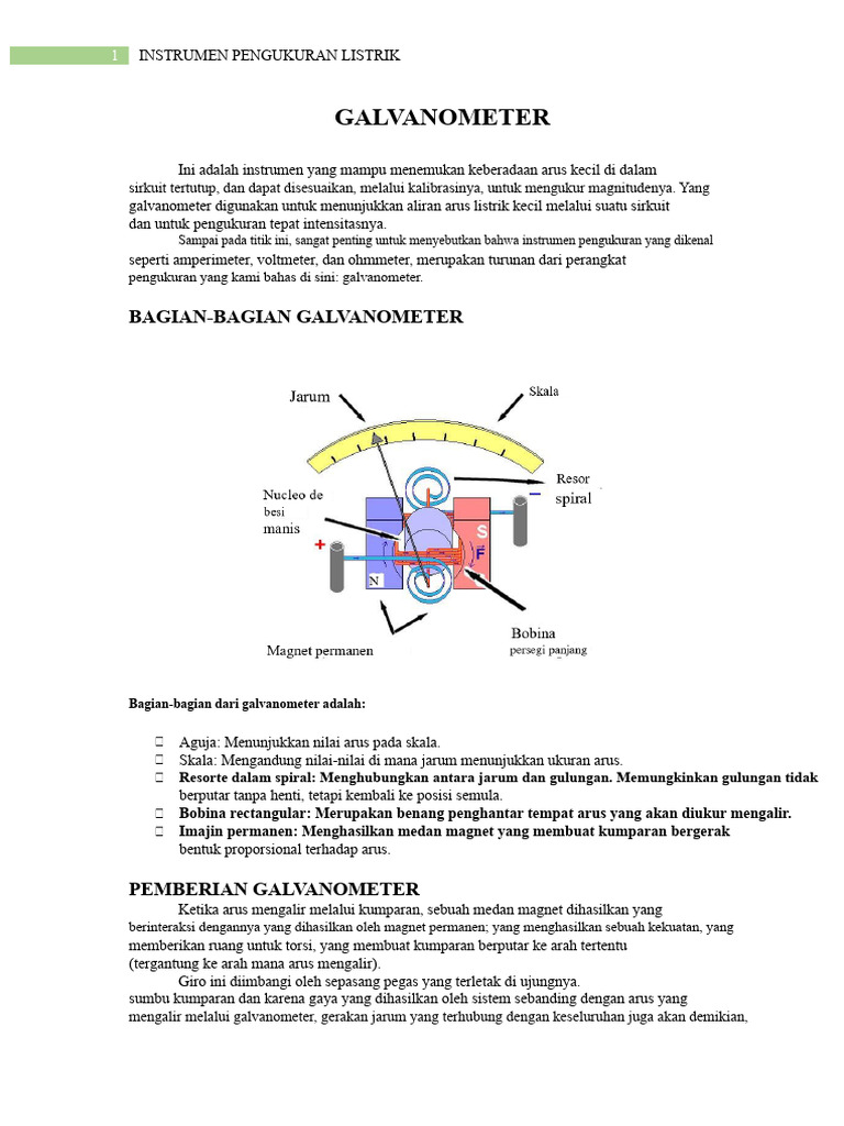 Galvanometer: Pengukuran Arus Listrik | PDF