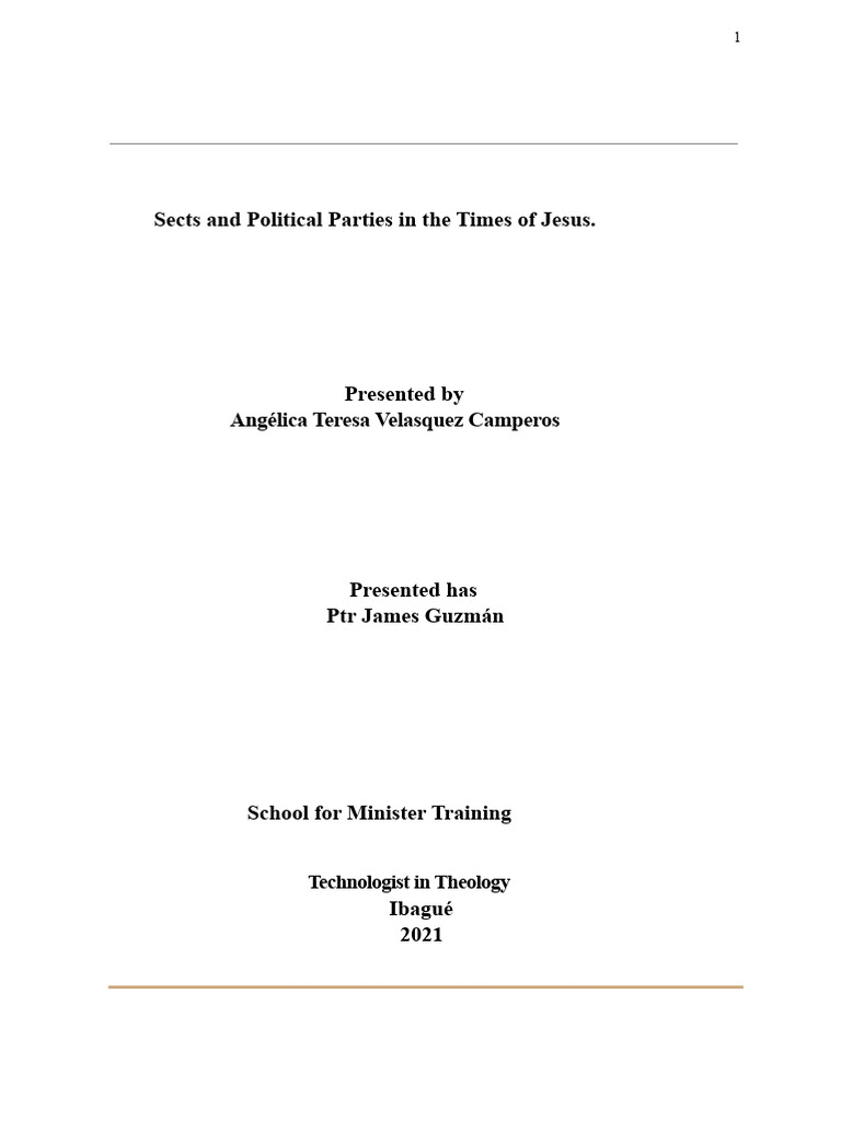 Political Parties in Jesus' Time | PDF | Jesus | Pharisees
