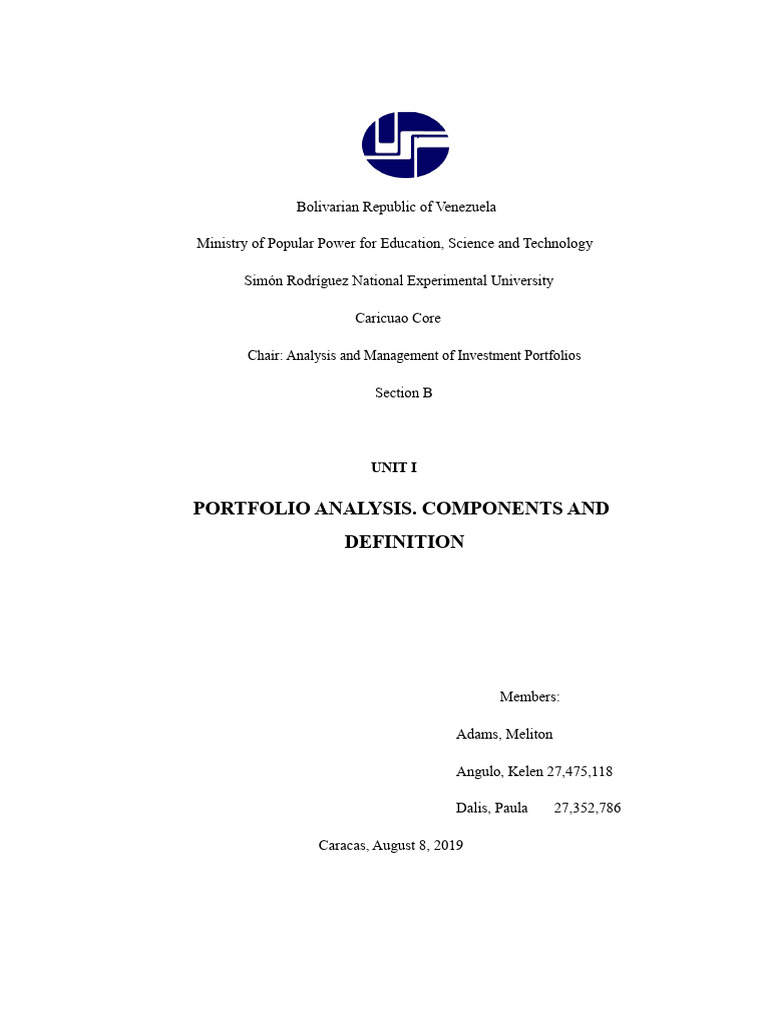 Portfolio Analysis. Unit I | PDF | Investing | Stocks