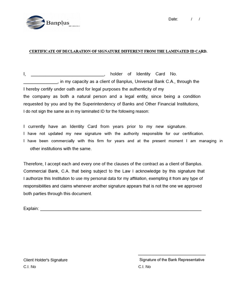 Declaration of Signature Discrepancy | PDF
