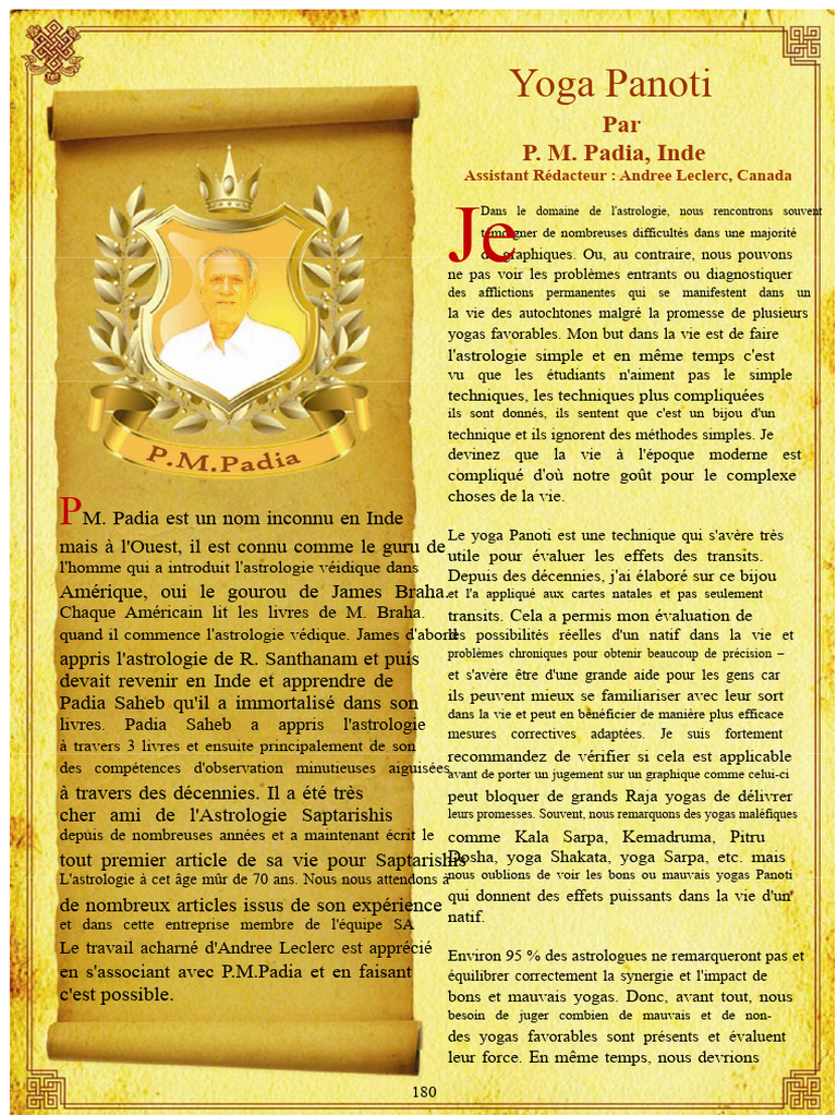 Comprendre le Yoga Panoti en Astrologie | PDF | Astrologie | Saturne