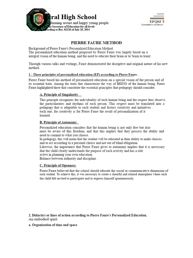 Pierre Faure Method | PDF | Pedagogy | Love