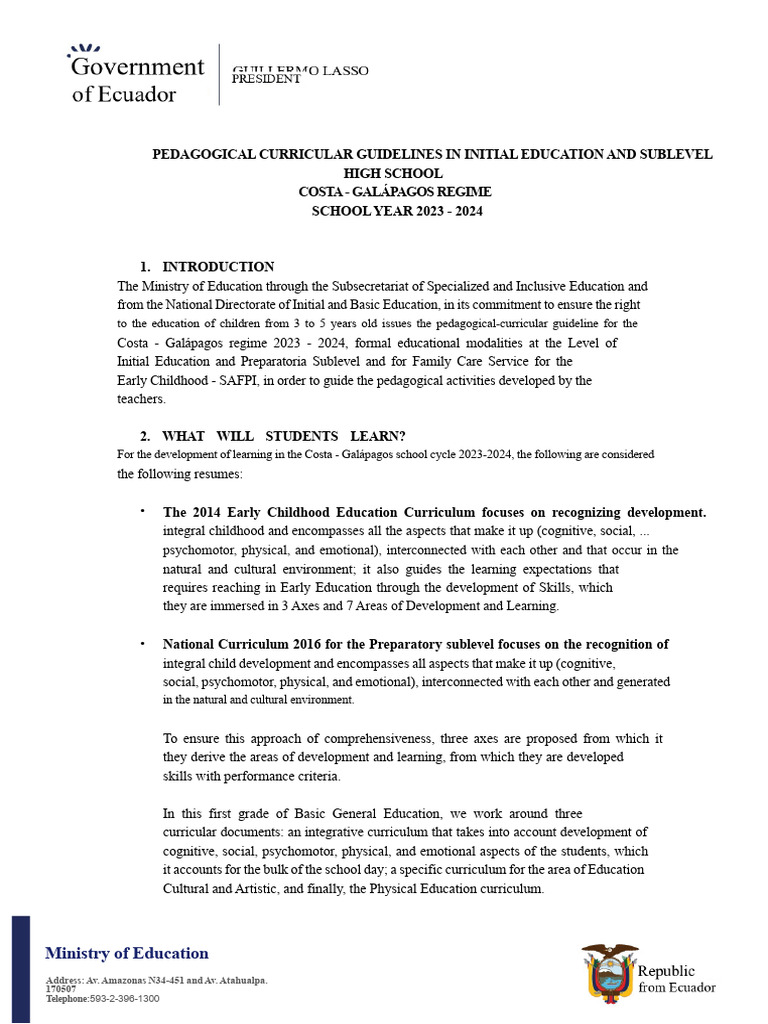 Curricular Guidelines in Initial and Preparatory Education of The ...
