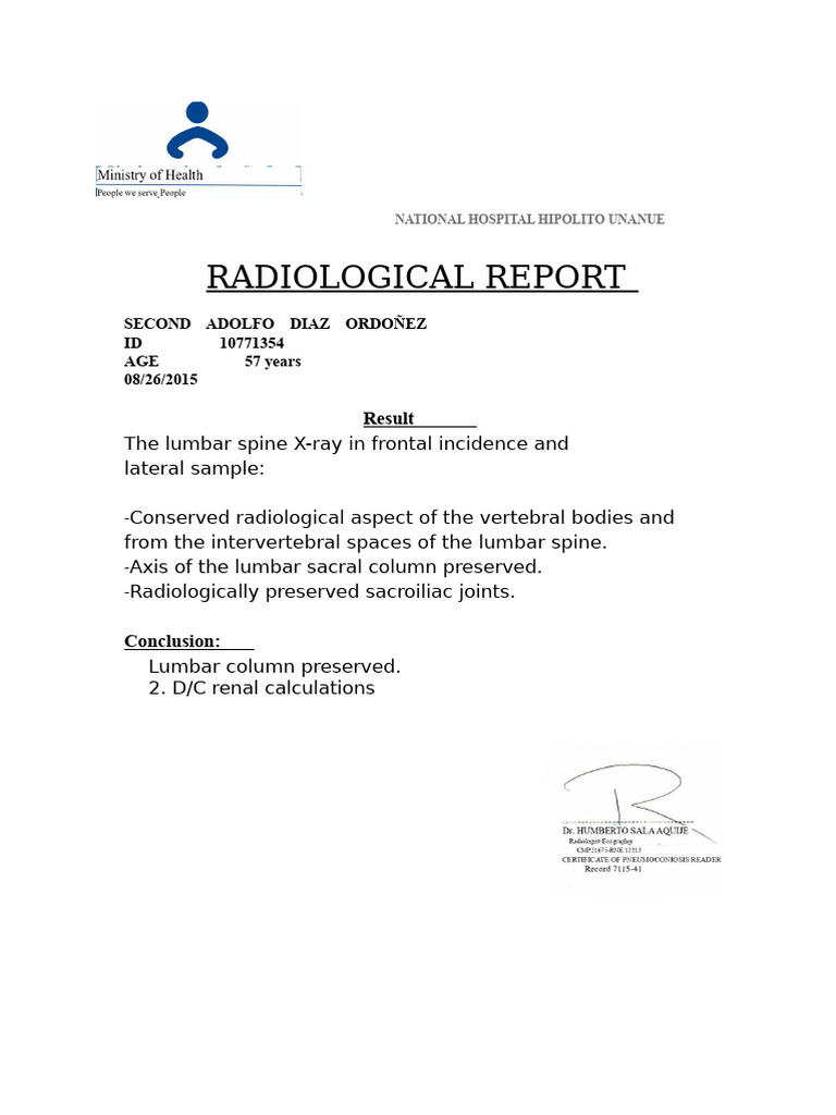 Radiological Report | PDF