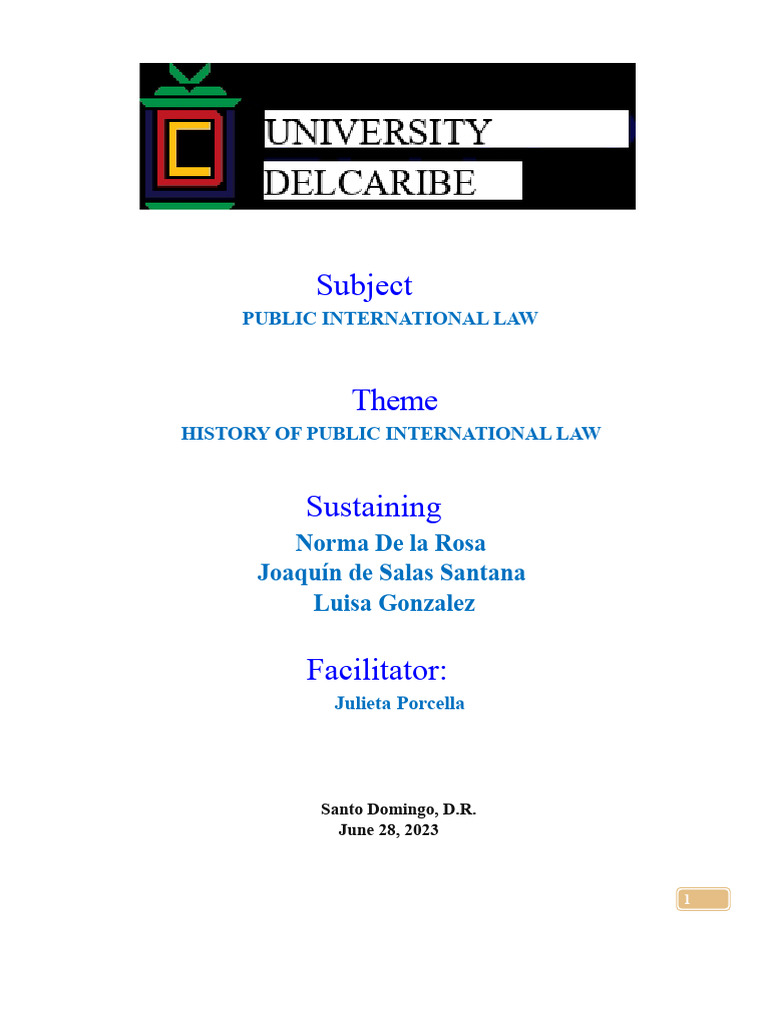 History of Public International Law | PDF | International Law | Treaty