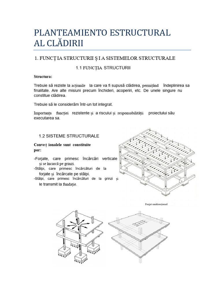 Structuri - Planificarea Structurală A Clădirii | PDF