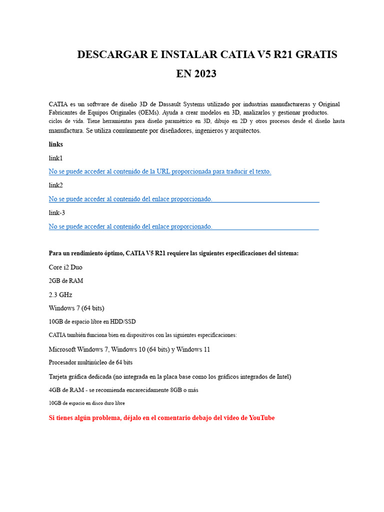 Instalar CATIA V5 R21 Gratis en 2023 | PDF