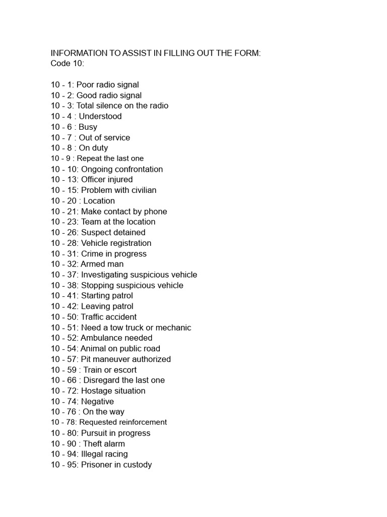 Police Radio Code and Patrol Divisions Guide | PDF | Police | Law ...