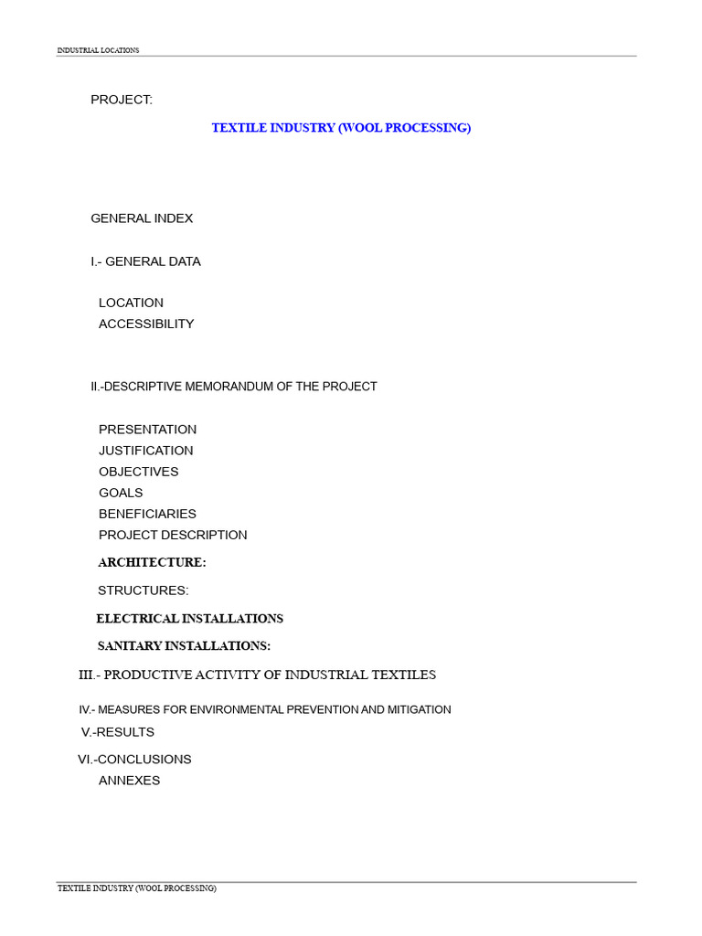 Descriptive Memory - Wool Processing Plant | PDF | Textiles | Waste