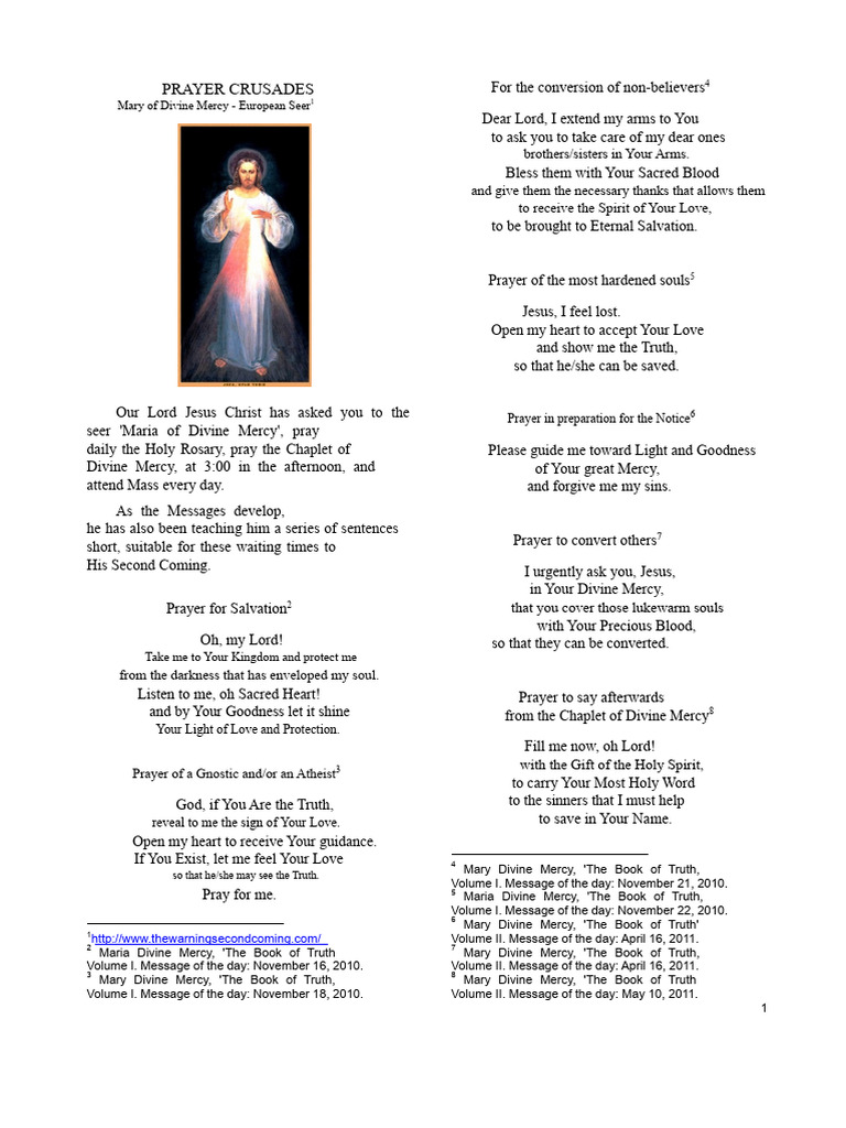 Prayers for Conversion and Salvation | PDF | Lord's Prayer | Mercy