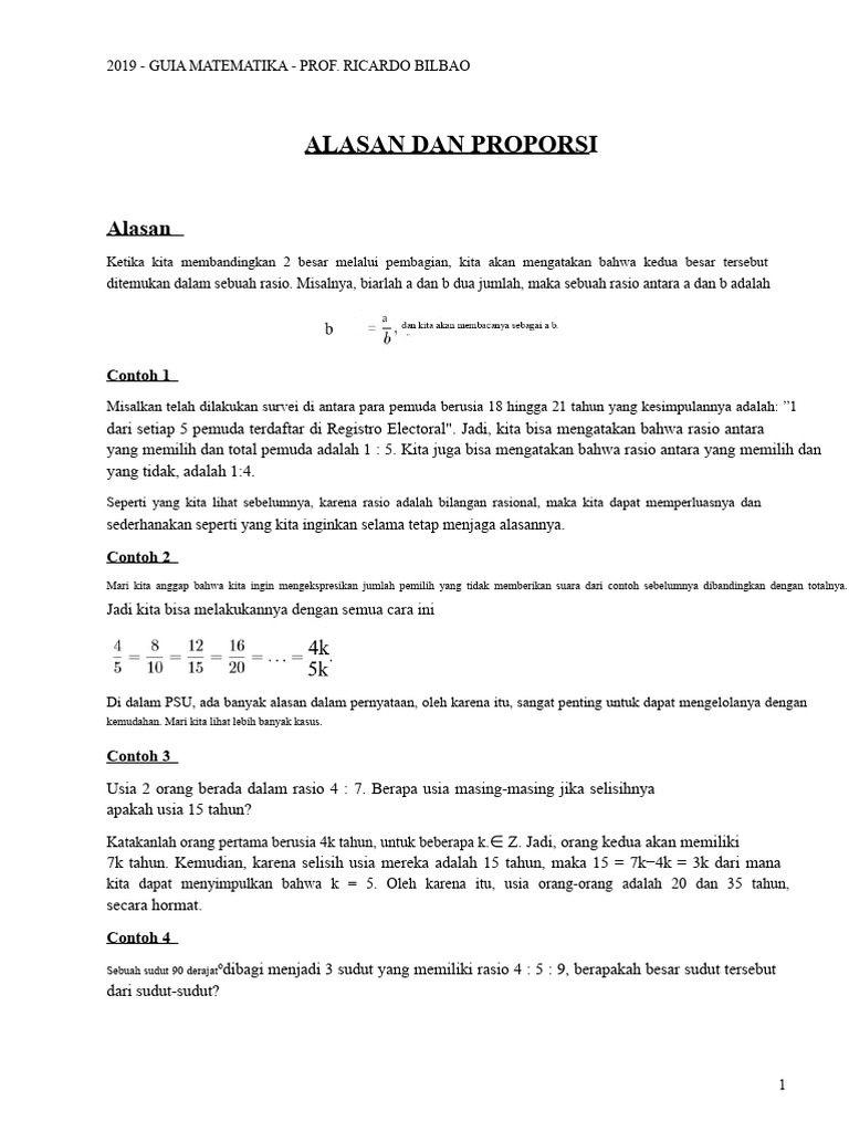 Rasio dan Proporsi dalam Matematika | PDF