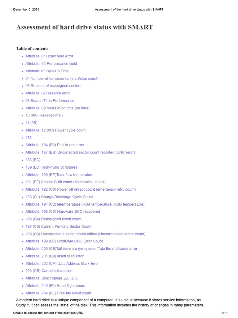 SMART Hard Drive Status Assessment | PDF | Hard Disk Drive | Computing