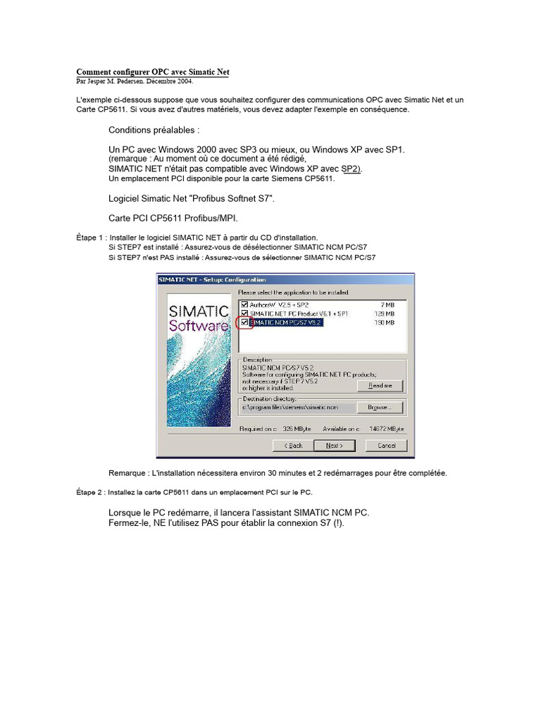 Configurer OPC avec Simatic Net | PDF | PC compatibles IBM | Windows XP