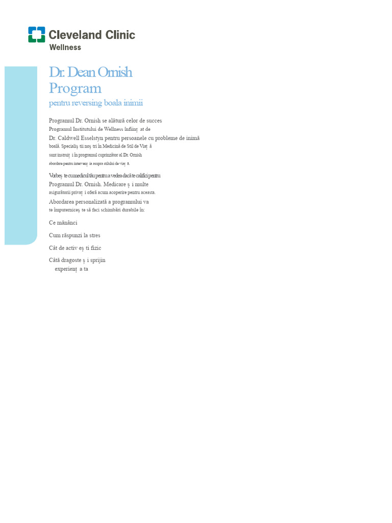 Dr. Ornish Program Insert PDF | PDF