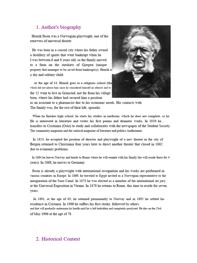 TASK 1 - A Doll's House Henrik Ibsen | PDF | Henrik Ibsen | Norway