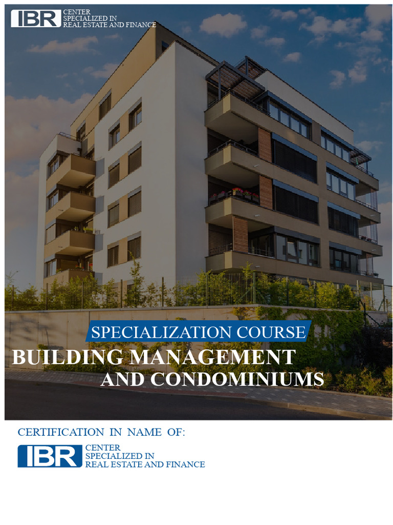 Building Management Certification Course | PDF | Taxes | Condominium