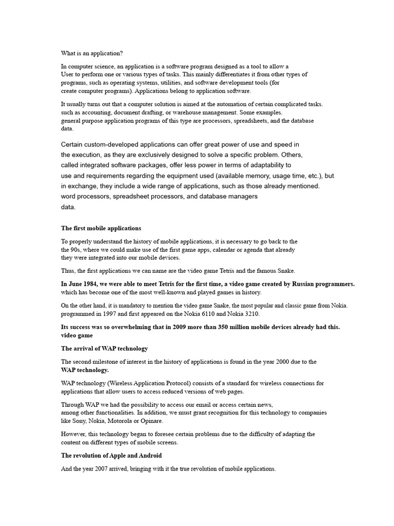 Understanding Applications and Their Evolution | PDF | Mobile App ...