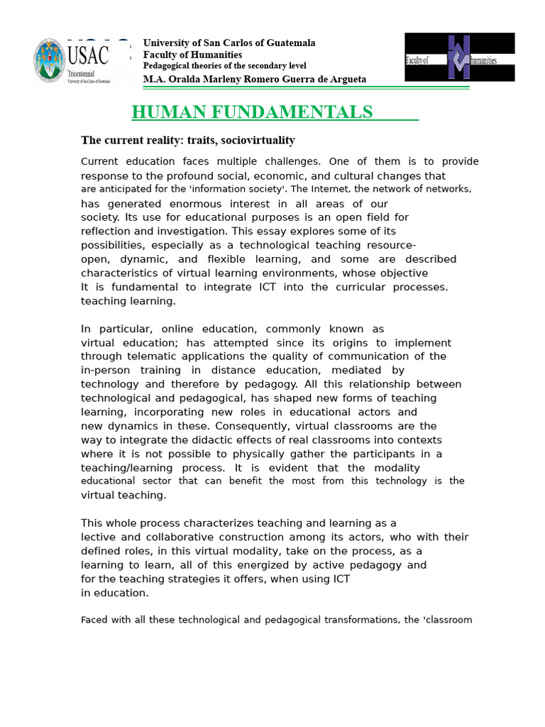 Virtual Education and Holistic Learning | PDF | Educational Technology ...