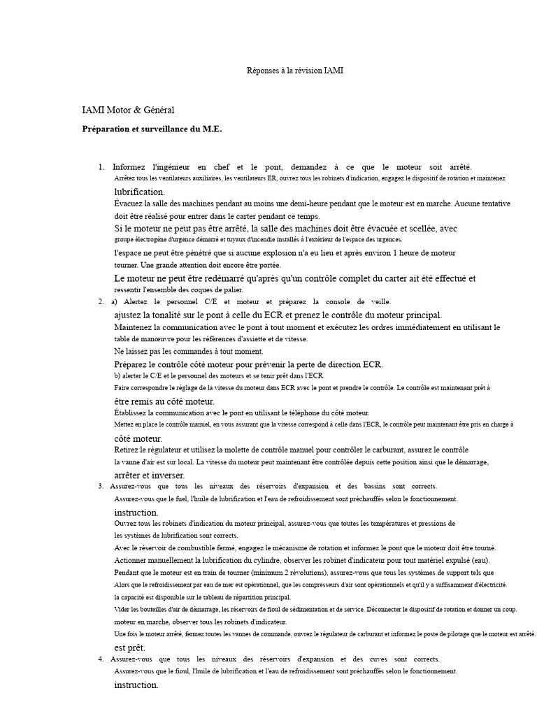 Procédures de révision moteur IAMI | PDF | Piston | Turbocompresseur