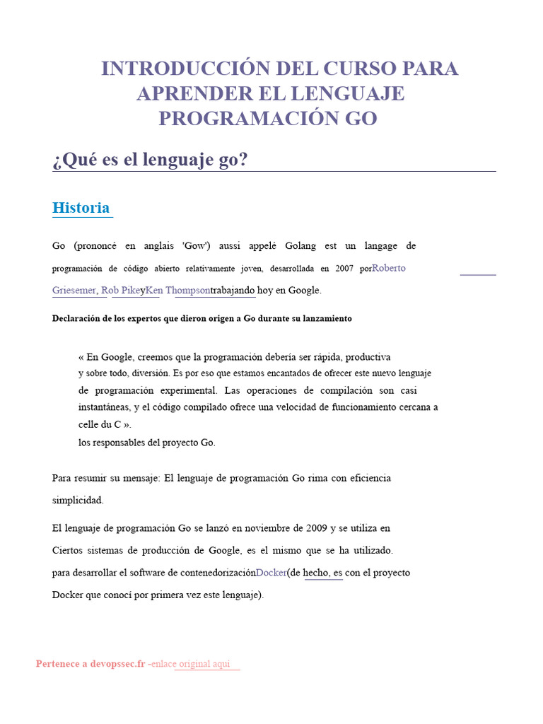 00 - Curso-Aprender-Lenguaje-Programacion-Go | PDF | Programación ...