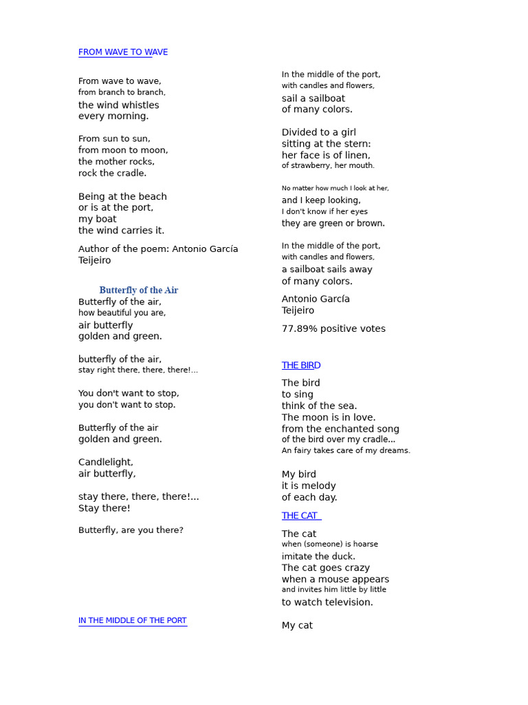25 Children's Poems | PDF