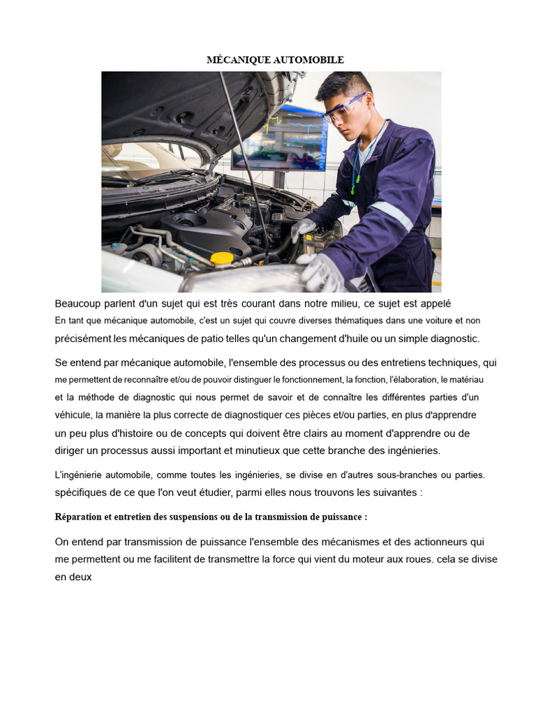 Guide complet sur la mécanique automobile | PDF | Injection (moteur ...