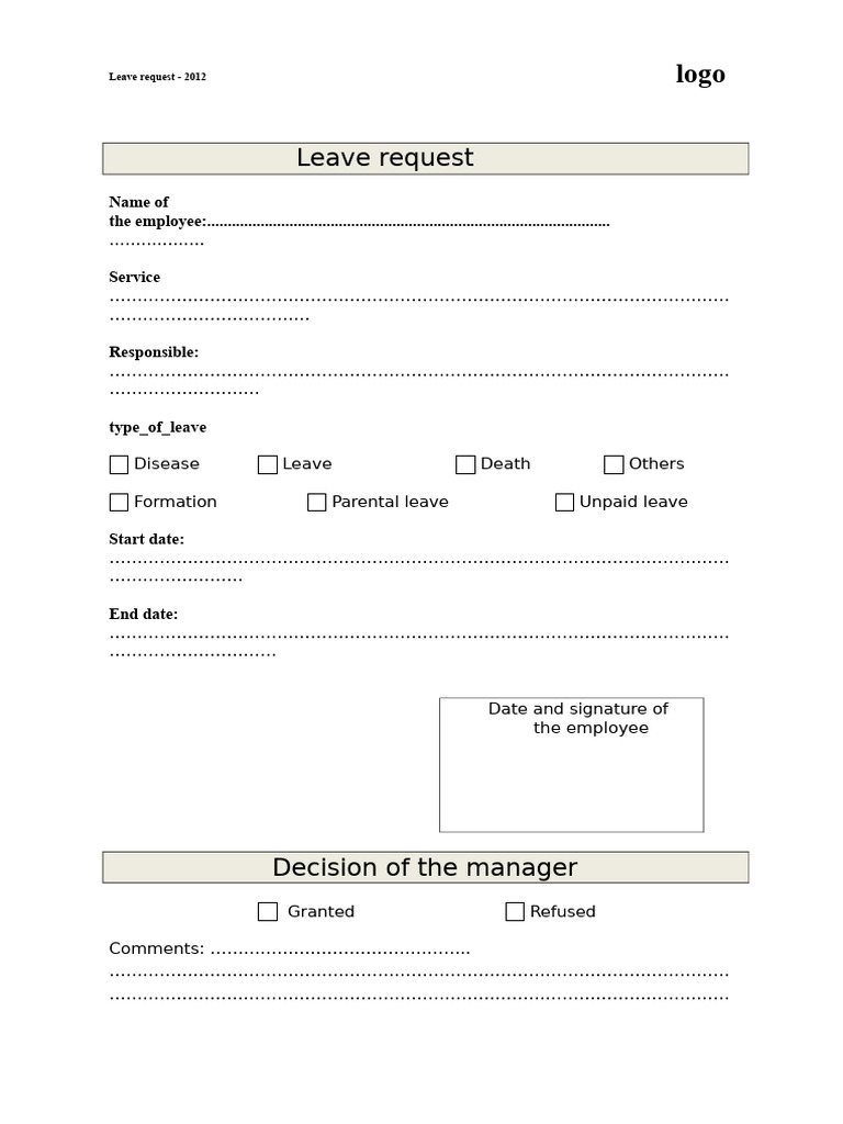 Leave Title Template | PDF