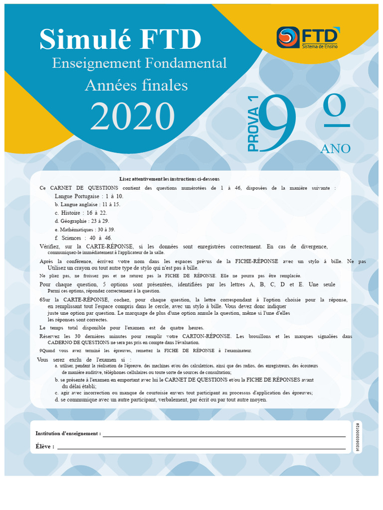 Examen FTD : Instructions et Sujets | PDF | Russie | Politique mondiale