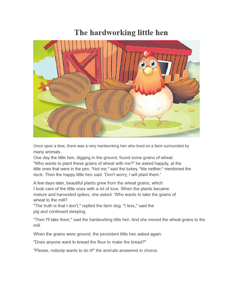 The Hardworking Hen's Lesson on Teamwork | PDF
