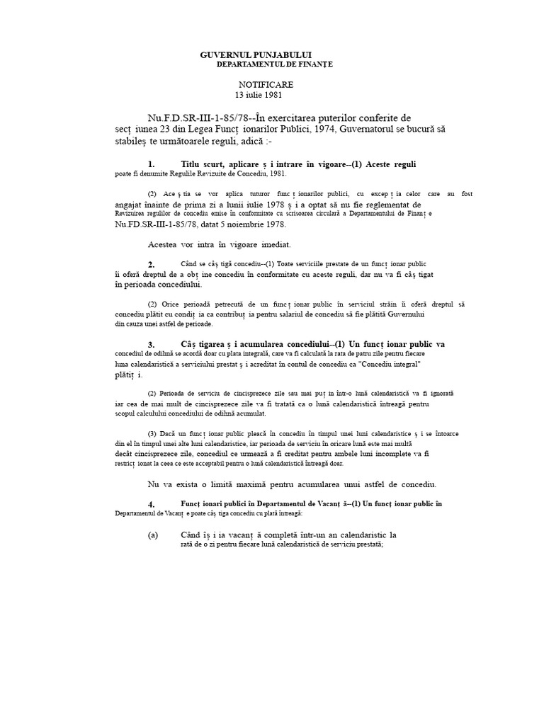Reguli de Concediu 1 | PDF