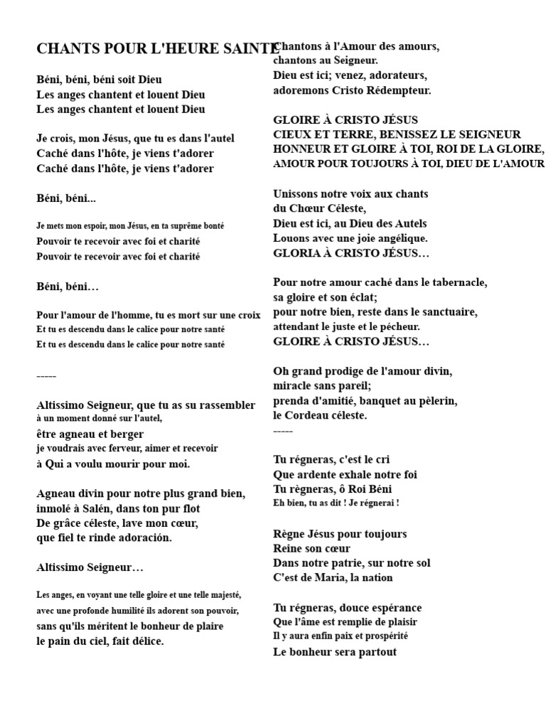 Chants de Louange et Adoration Divine | PDF | Jésus | Dieu