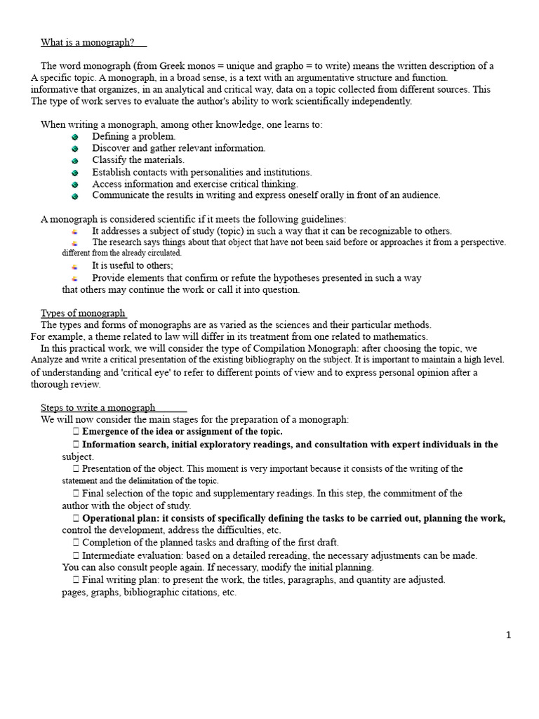 Understanding Monographs: A Guide | PDF | Bibliography | Narrative