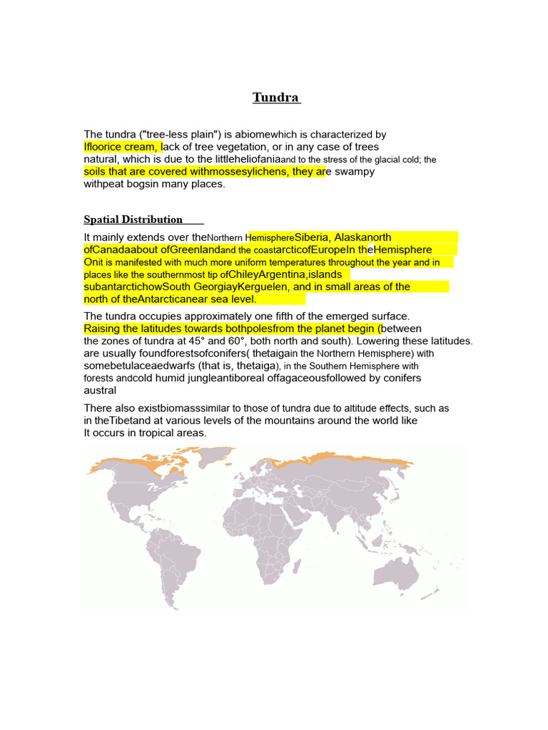 Tundra Biome: Characteristics and Climate | PDF | Arctic | Nature