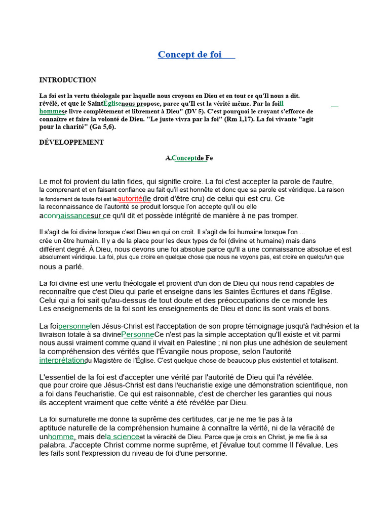 Comprendre le concept de foi chrétienne | PDF | Dieu | IIe concile ...