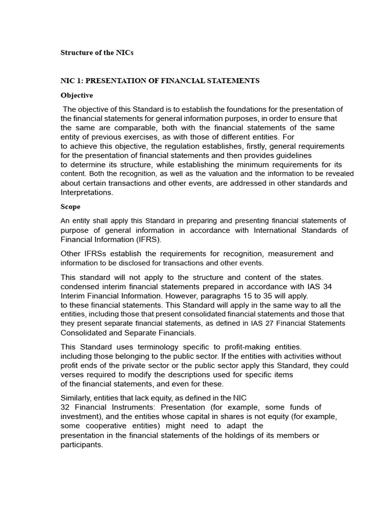 Overview of NICs Financial Standards | PDF | International Financial ...