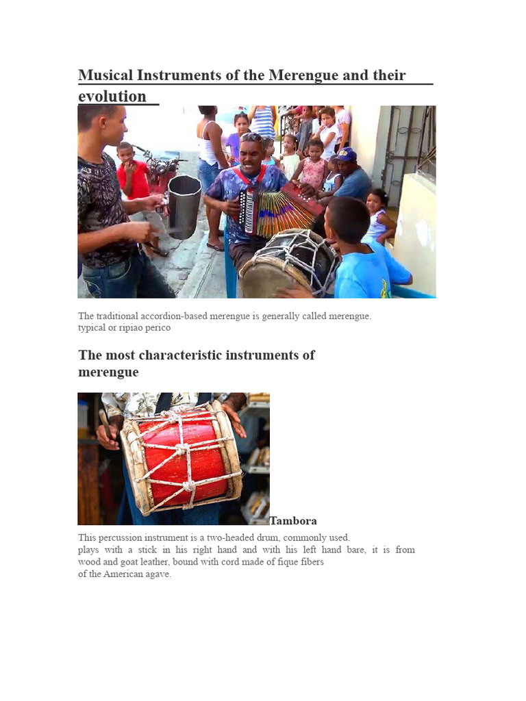 Instruments of Merengue Music | PDF | Musical Instruments | Caribbean Music