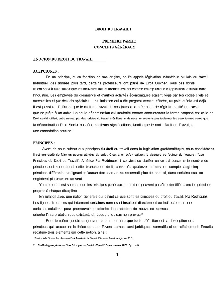 Concepts et Principes du Droit du Travail | PDF | Salaires | Loi