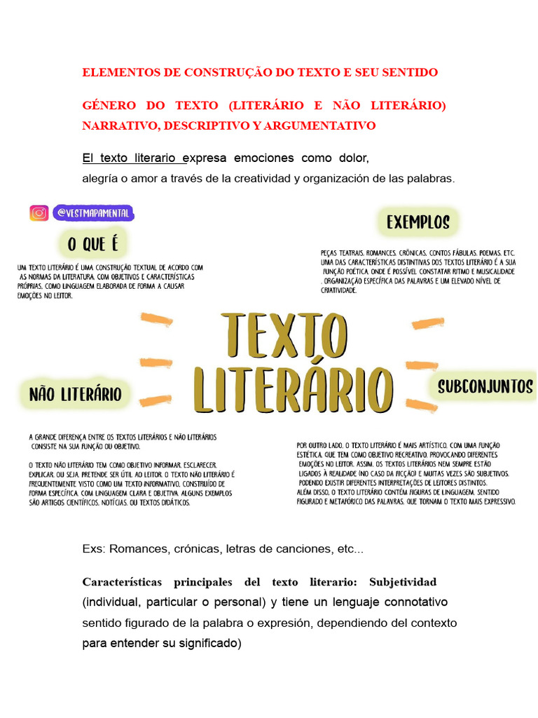 1 - Elementos de Construcción Del Texto y Su Sentido - Español | PDF ...