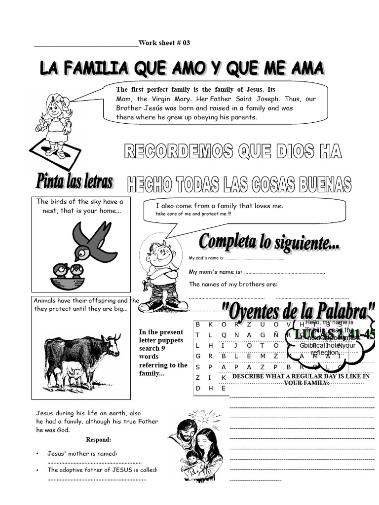 Family Values and Lessons Worksheet | PDF | Religious Belief And Doctrine