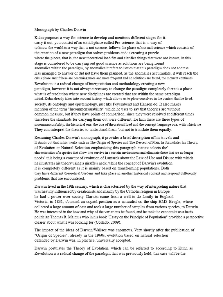 Darwin's Evolution Theory Explained | PDF | Paradigm | Heredity