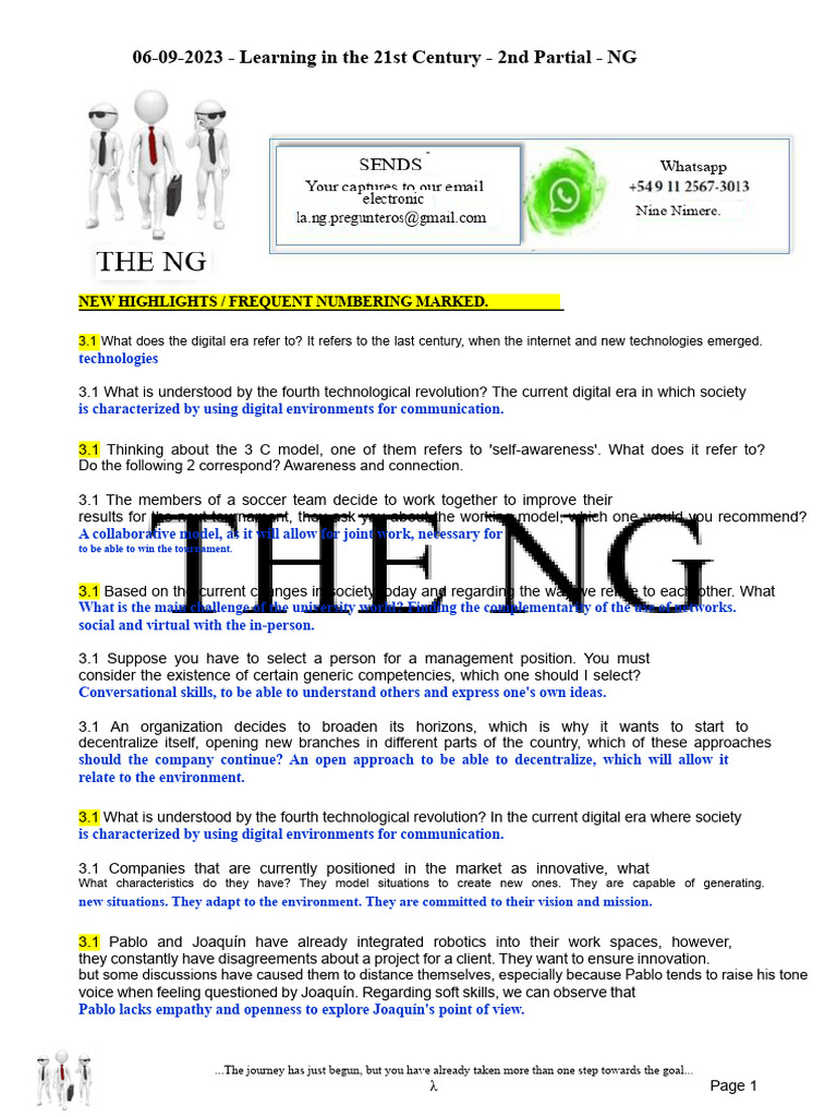 06-09-2023 - Learning in The 21st Century - 2nd Partial - NG | PDF ...