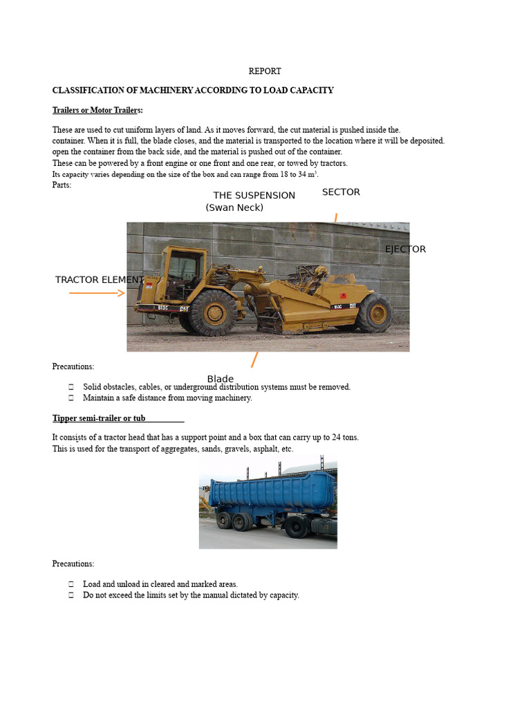 Machinery Load Capacity Classification | PDF | Loader (Equipment ...