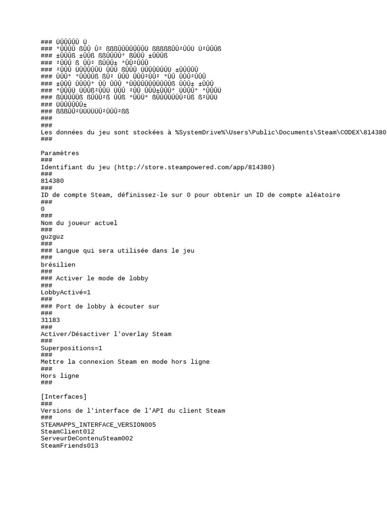 Configuration de Steam Emu pour le jeu | PDF