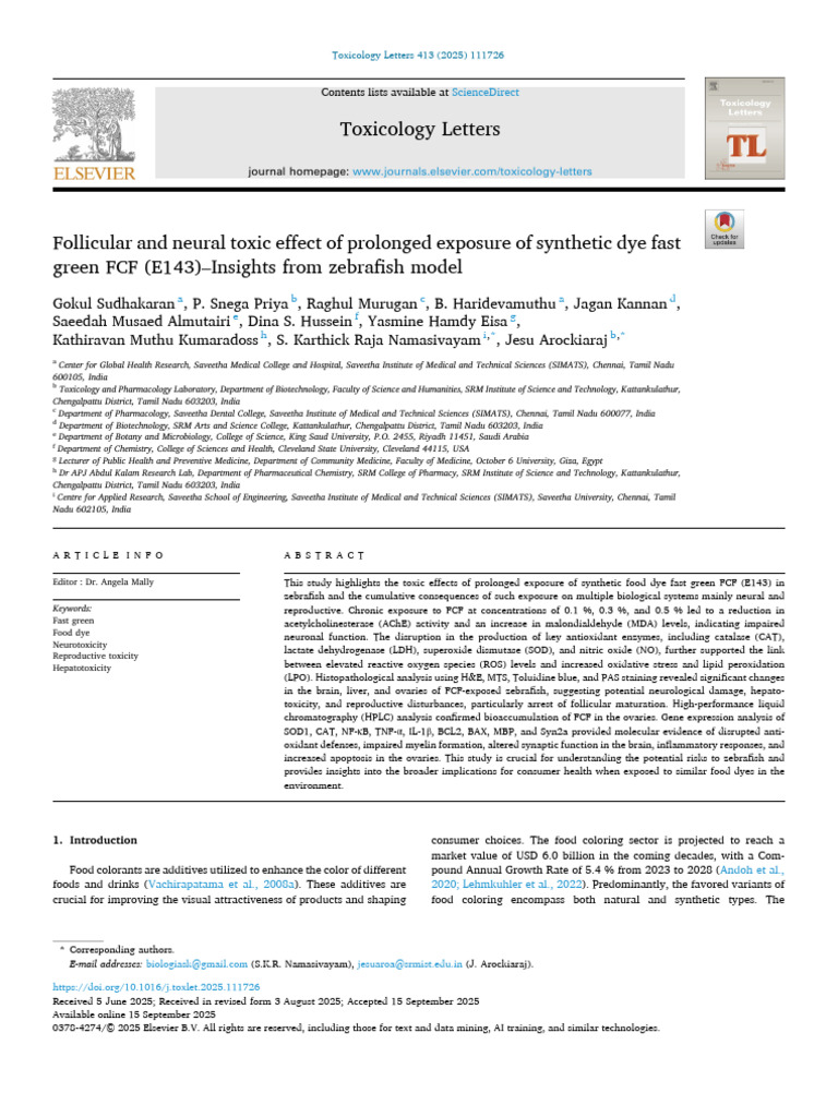 Follicular and Neural Toxic Effect of Prolonged Exposure of Sy 2025 ...