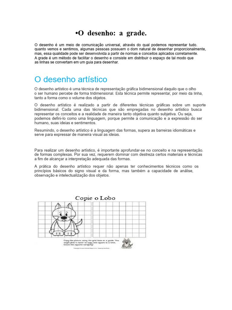 Desenho Artístico: Técnica da Grade | PDF