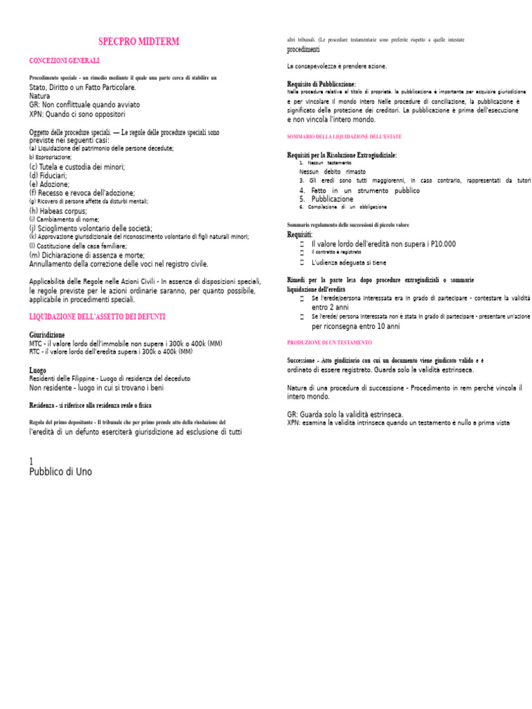 Specpro - A01 - Mit Termini | PDF