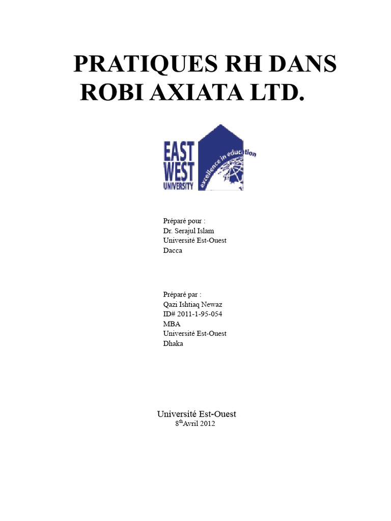 Pratiques RH chez Robi Axiata Ltd. | PDF | Gestion des ressources ...